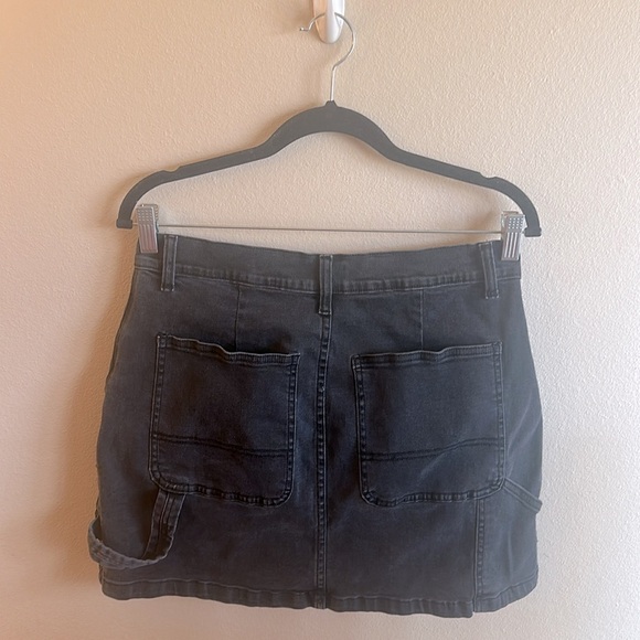 AnnieWear Cargo Denim Mini Skirt Washed Black Stretch High Rise Womens Size L - Picture 6 of 13